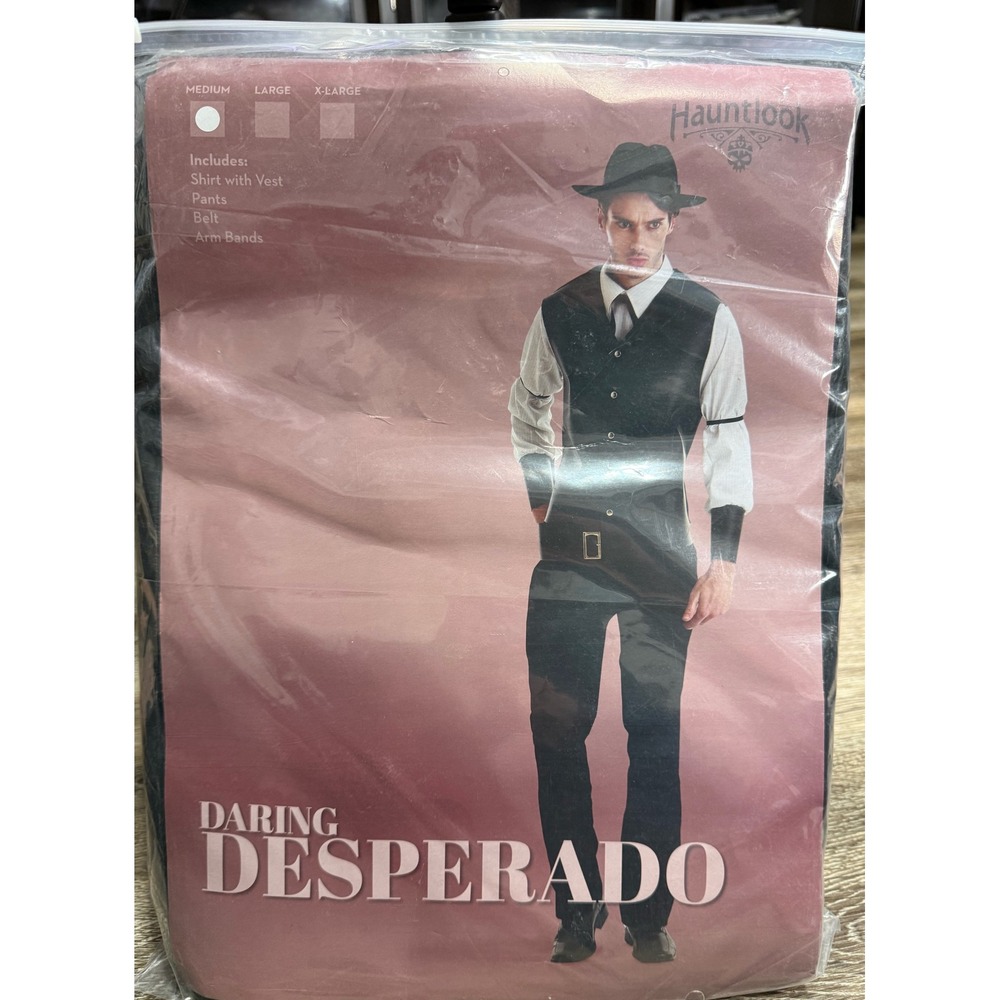 Hauntlook Daring Desperado Mens Cowboy Outlaw Costume Medium 5pc Set‎ Halloween